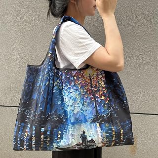 Art Oil Painting Series Reusable Grocery Bags Portable Eco - friendly Large - sized Foldable Shopping Bag