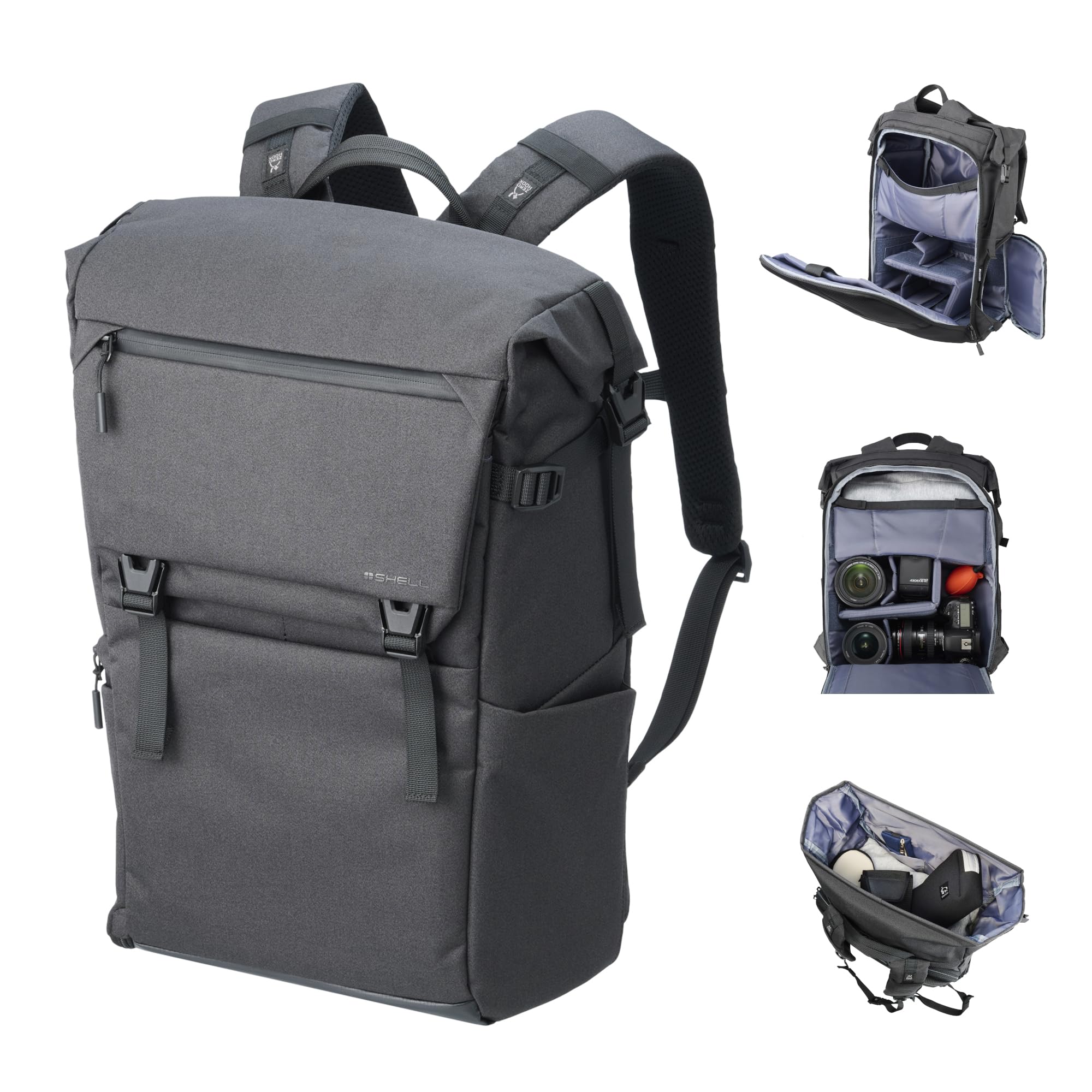 ハクバ HAKUBA カメラバッグ +SHELL シティG05AZ [ロールトップバックパック18(約18L) ブラック]