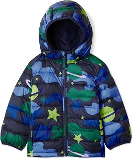 Amazon Essentials Boys' Lightweight Packable Water-Resistant Hooded Down Jacket