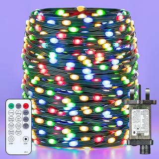 GlobaLink Rope Lights on Dark Cable, 50M/164FT 1000Leds Christmas Rope Lights, IP65 Waterproof Led Tube Light with 8 Modes, Mains Powered Christmas String Lights for Xmas Tree Garden Fence Decor