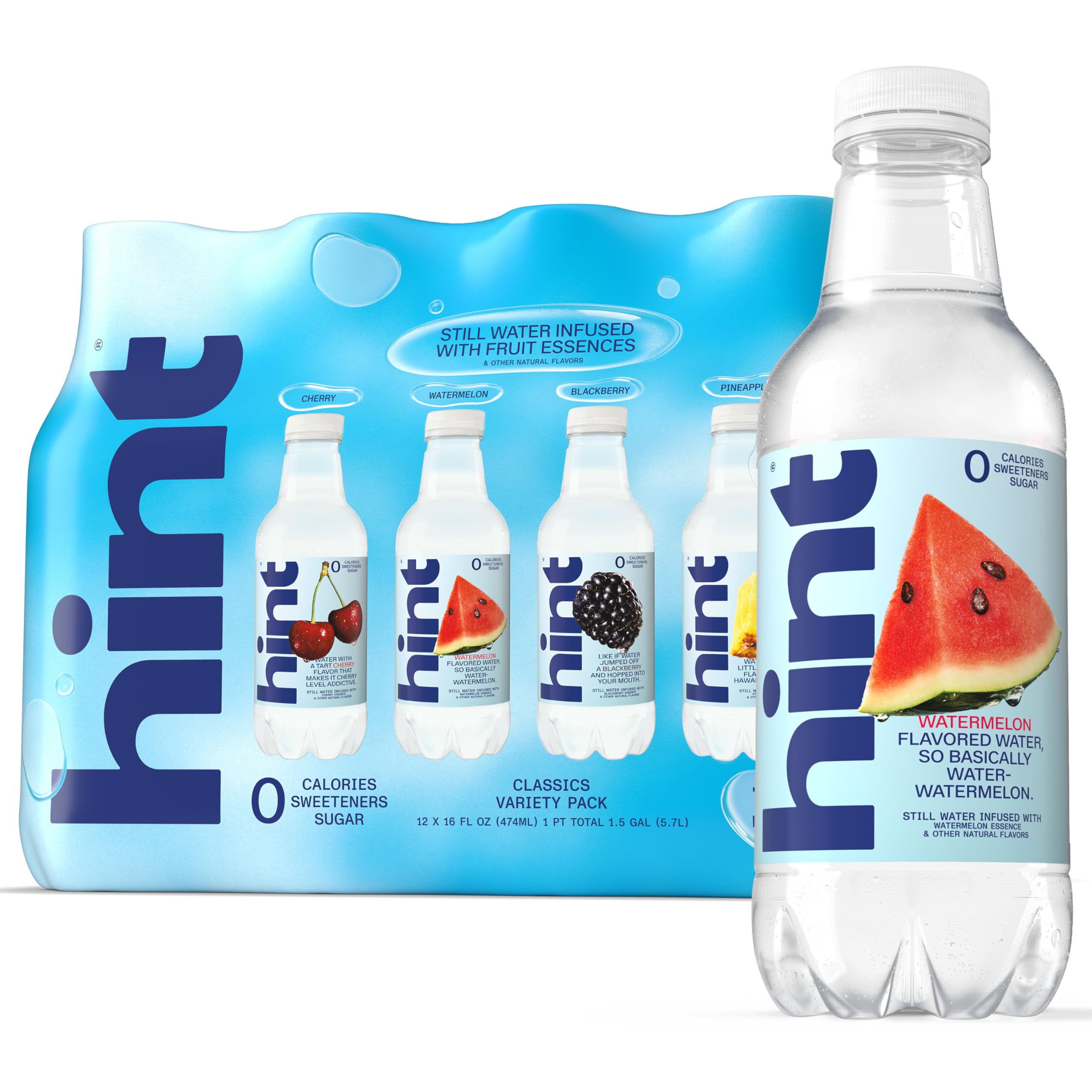 Hint Flavored Water Zero Sugar 0 Calories - Best Sellers Variety (12 pack) | Cri