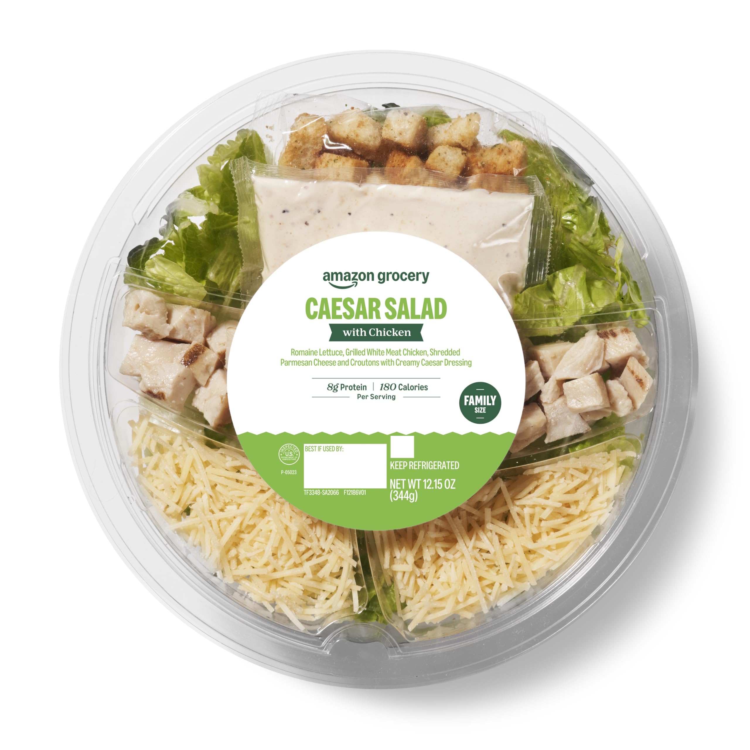 Amazon Grocery, Caesar Salad with Chicken, Family Size, 12.15 oz (Previously Ama