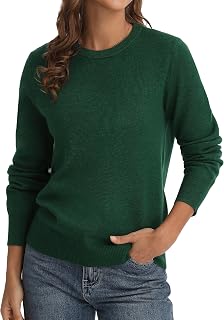QUALFORT Womens Soft Long Sleeve Sweaters Pullover Lightweight Knitted