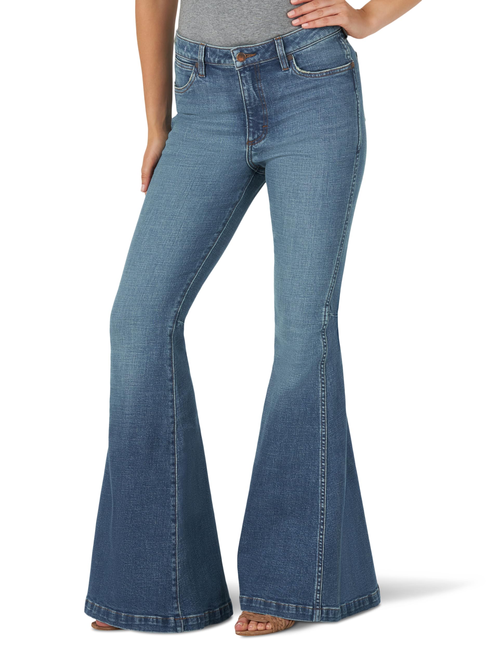 Wrangler 11mpfcw - Retro High Rise Trumpet Flare Green Jean Women