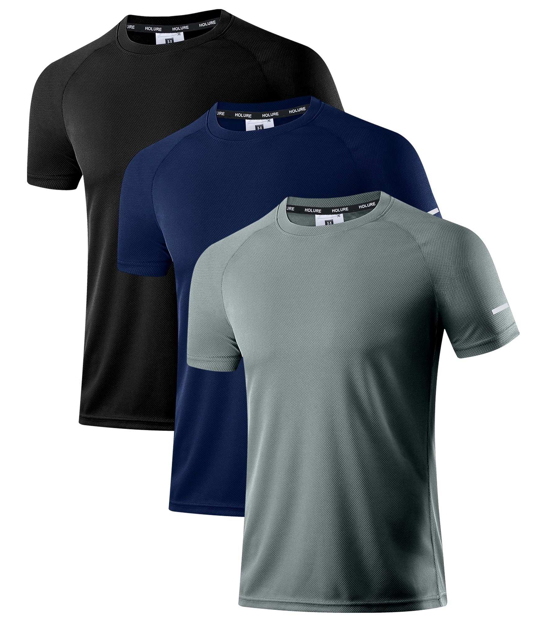Holure Men's Sports T-Shirts, Breathable, Quick-Drying, Short-Sleeved, Functiona