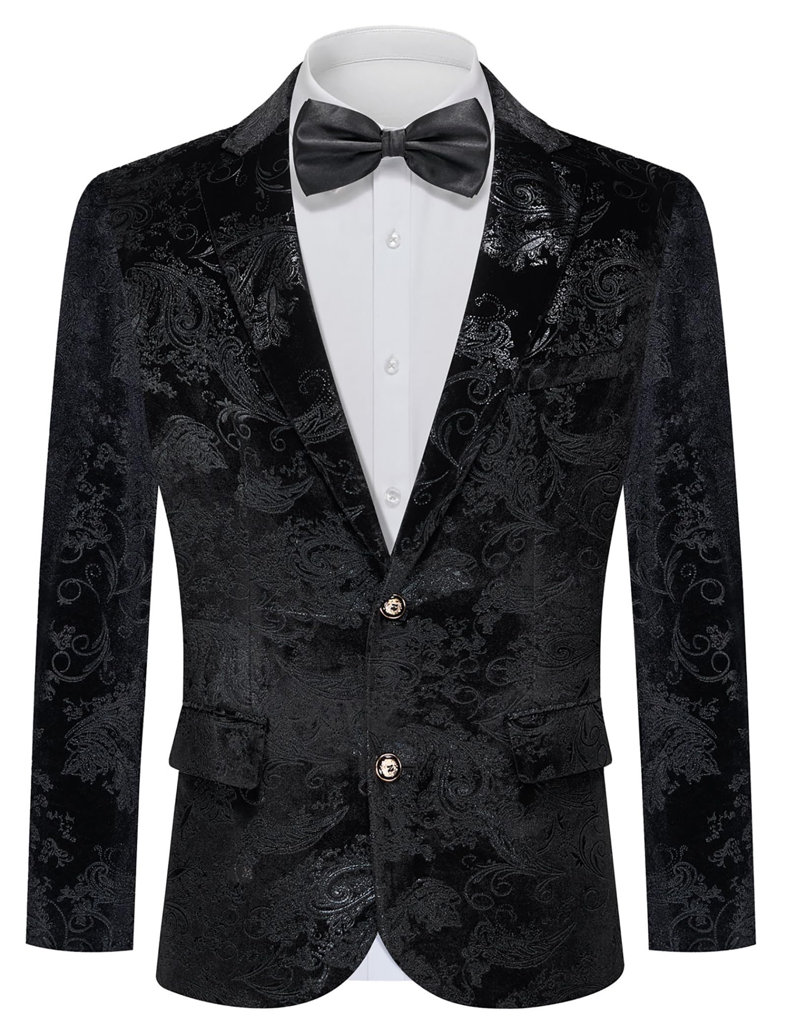 MAGE MALE Men's Dress Party Floral Suit Jacket Notched Lapel Slim Fit Two Button