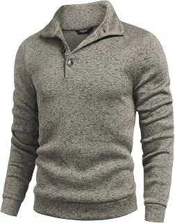 Coofandy, maglione da uomo casual slim fit, lavorato a maglia, termica, per il sonnellino interno - beige - M