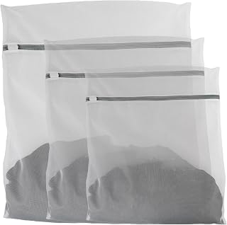 3 Pcs Premium Fine Mesh Laundry Bags, 3 Large 16 x 20 Inches Durable Laundry Wash Bags with Sturdy Zipper for Delicates, Laundry Bag for Delicates, Garment Bag for Washing Machine (3 Large)