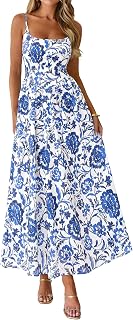 PRETTYGARDEN Women's Summer Boho Maxi Dress A Line Eyelet Floral Sundresses