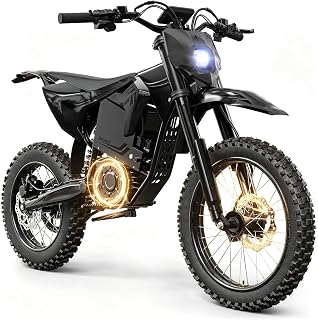 QRONGE X1 Spark 17"/14" Large Dirt Bike | 4500W Mid-Drive Motor, 60 Miles Range, Full Suspension Off Road Motorcycle for Teens Adults