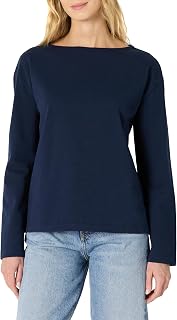 Amazon Essentials Womens 100% Cotton Heavyweight Long-Sleeve Boatneck Top