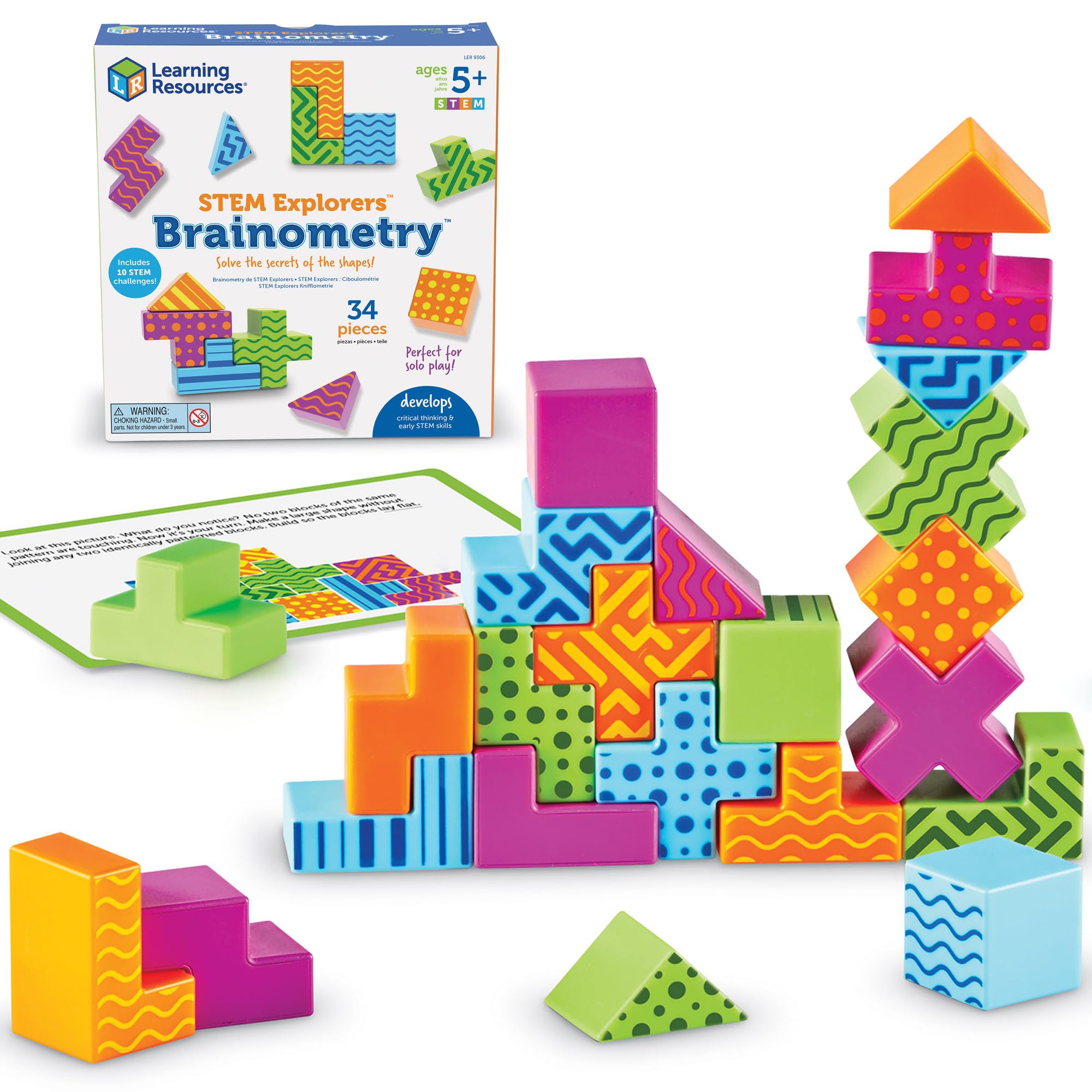 Learning Resources STEM Explorers Brainometry - 3D Puzzle, Brain Games, Braintea