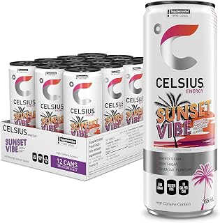 CELSIUS Sparkling Sunset Vibe, Zero Sugar Energy Drink, 355ml (Pack of 12)