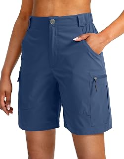 Viodia Pantaloncini cargo da trekking da donna da 7 pollici con tasche ad asciugatura rapida Pantaloncini leggeri per le donne Golf Casual Pantaloncini estivi, Equalizer 2.0 True Balance, S