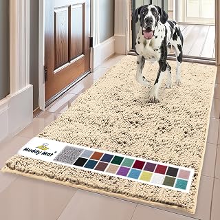 Original Muddy Mat Bathroom Rugs, Highly Absorbent Non-Slip Thick Shaggy Microfiber Welcome Doormat, Extra Soft Chenille Bath Mat for Kitchen, Pet Rugs (Super Size, Beige)
