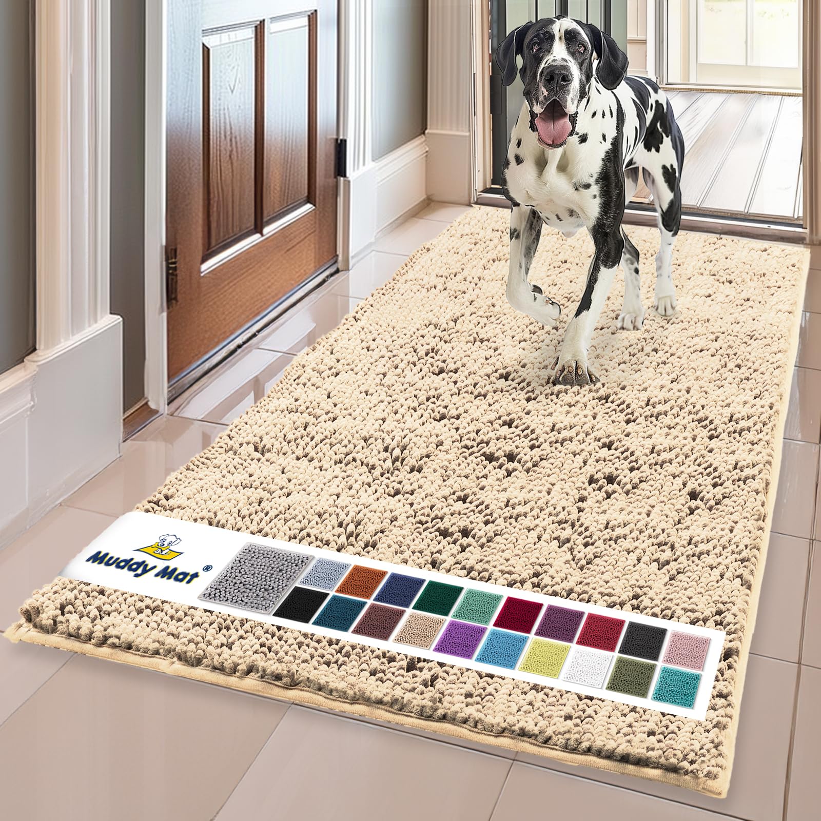 Original Muddy Mat Bathroom Rugs, Highly Absorbent Non-Slip Thick Shaggy Microfi