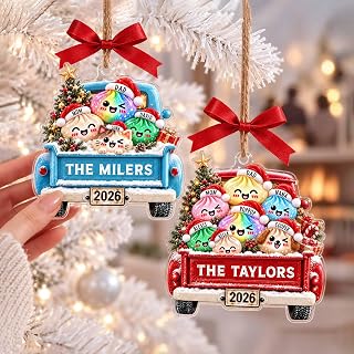 Personalized Dumpling Christmas Truck Ornament