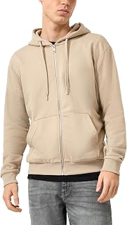 QS Men's Sweat Jacket - Hood, Regular Fit, Metal Zip