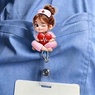 Retractable ID Badge Holder with Alligator Clip Ideal Gift for Doctors, Nurses, Medical Professionals, Hospital Staff, Office Worker, XPJ-43