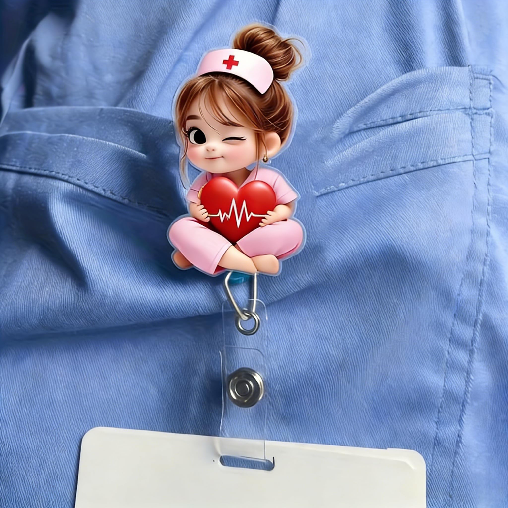 Retractable ID Badge Holder with Alligator Clip Ideal Gift for Doctors, Nurses, 