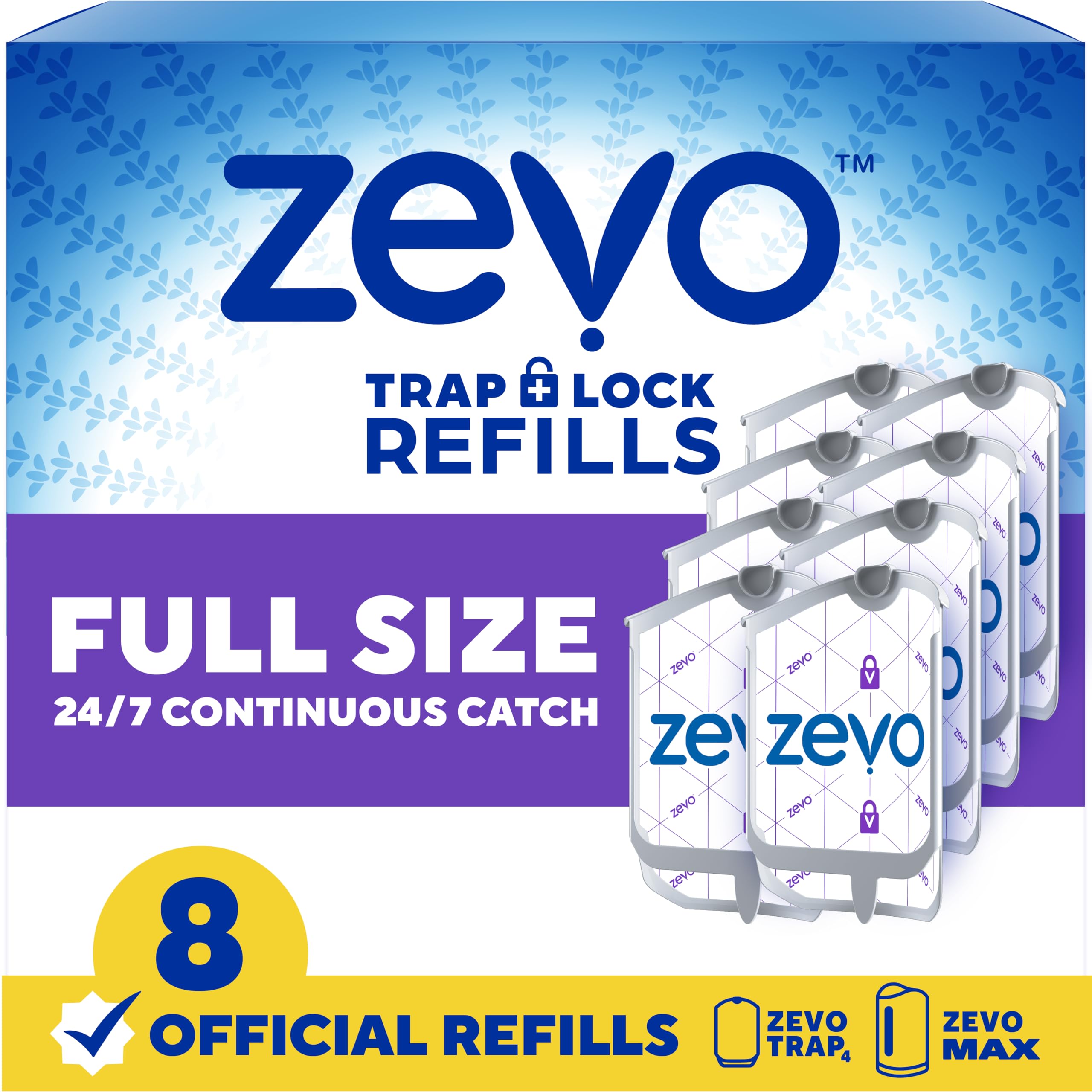 Zevo Flying Insect Trap Refill Cartridges for Fruit Flies & Gnats, 8 Count | Fit