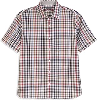 Van Heusen Men's Wrinkle Free Short Sleeve Button Check Down Shirt