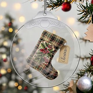 Christmas Ornaments Socks Crystal Hanging, Holiday Handmade Christmas Tree Ornaments, Car & Home Decoration - Xmas Present Acrylic Craft Decor, Gift Exchange Ideas for Family Friends B228