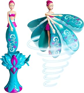 Sky Dancers Flying Doll, Pull-String Toy, No Batteries, Turquoise Twinkle | Really flies; Pull-string powered; No batteries; Indoor/outdoor play; Screen-free fun; Ages 6+, retro