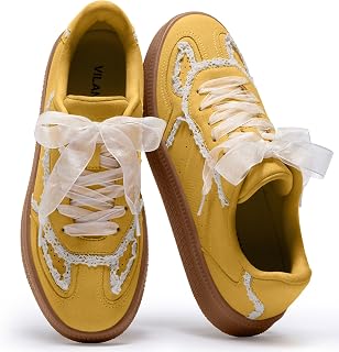 Vilanva Women's Fashion Sneakers Comfortable Retro Rubber Sole Sneakers