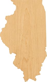 Illinois Laser Cut Out Wood Shape Craft Supply - 2"