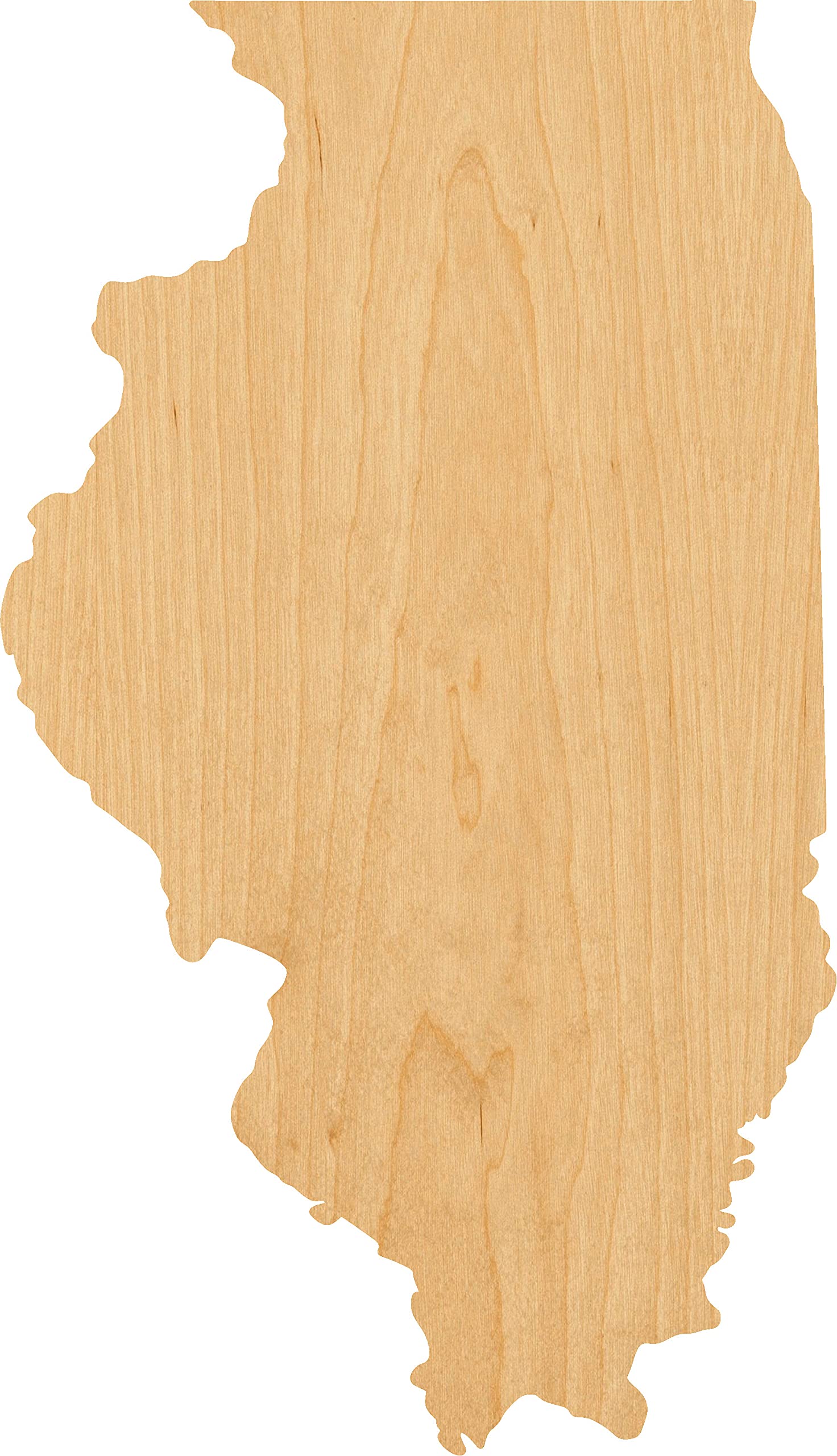 Illinois Laser Cut Out Wood Shape Craft Supply - 2"
