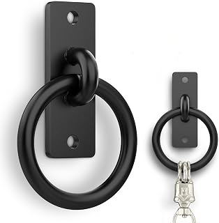 Sunset Valley Metalcraft Horse Tie Ring - 2-3/8" inches Heavy-Duty Solid Steel Cross Tie Ring for Horses, Multi-Purpose Tie Down Horse Barn Supplies, Made in USA.
