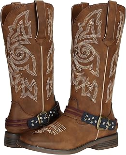 J's.o.l.e Tall Cowboy Boots for Women Square Toe Ladies Western Cowgirl Shoes