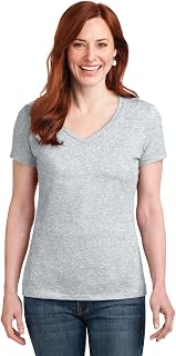 Hanes Women's Perfect-t V-Neck Ring-Spun Cotton Short Sleeve T-Shirt for Women, 1 or 2 Pack T-Shirt