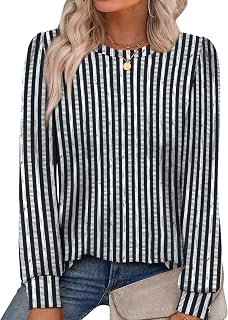Alaroo Womens Long Sleeve Shirts 2026 Fall Tunic Tops Crewneck Blouses Print