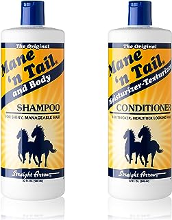 Mane 'N Tail Shampoo & Conditioner Combo Set (32 oz Each) For Horses and Humans For A "Down to the Skin" Cleansing and Conditioning