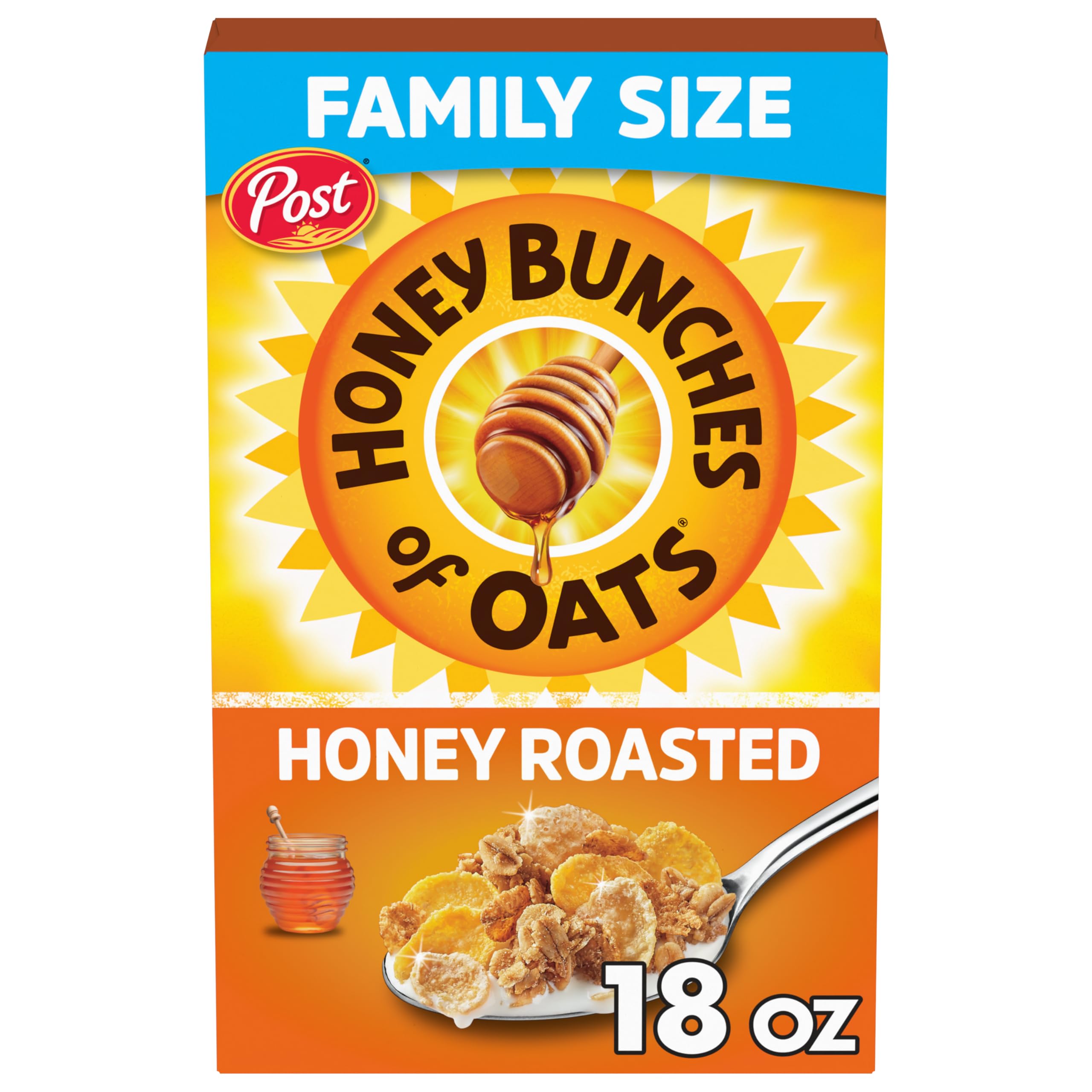 Honey Bunches of Oats Crunchy Honey Roasted Cereal 18 Ounce (Pack of 1) Box | Cr