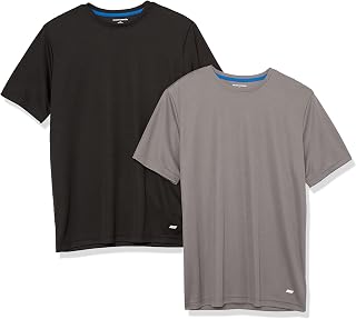 Amazon Essentials Men's Technical Moisture Wicking Athletic Running and Gym T-Shirt (Available in Plus Sizes), 2-Pack