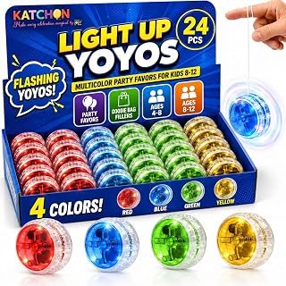 KatchOn, 24 Pcs Multicolor Light Up Yoyos, Party Favors for Kids 8-12 | Yoyo for Kids 8-12, Goodie Bags Stuffers for Kids, Birthday Party Favors Bulk Toys, Treasure Box Toys for Classroom Prizes