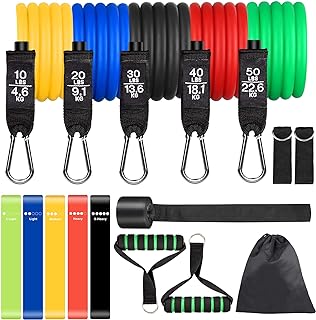 Sensyne Resistance Bands Set 16PCS Exercise Band for Working Out Up to 150 lbs, for Indoor and Outdoor Sports, Fitness, Suspension, Speed Strength, Baseball Softball Training, Home Gym, Yoga