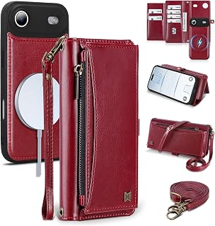 Wallet Case for iPhone Air,RFID Blocking,Crossbody,Wine Red