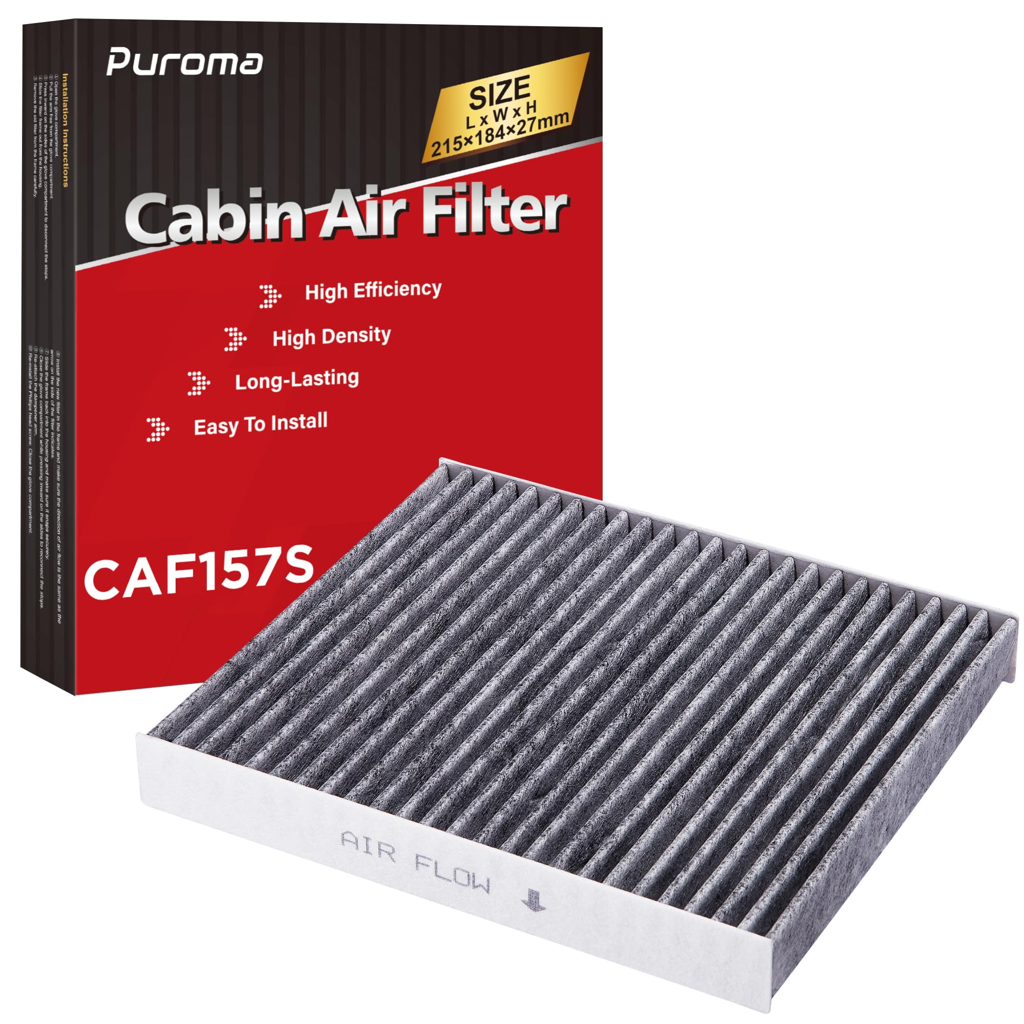 Puroma 1 Cabin Air Filter Activated Carbon for CP157 CF12157 Lexus Toyota | For 