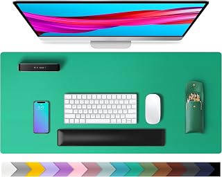 Leather Desk Pad Protector Mouse Pad Office Desk Mat Non-slip PU Leather Desk Blotter Laptop Desk Pad Waterproof Desk Writing Pad for Office Home Use