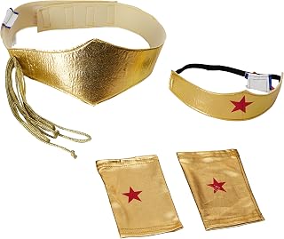 Rubies Costume Women's DC Comics Wonder Woman Accessory Kit Tiara Belt with Lasso Gauntlets