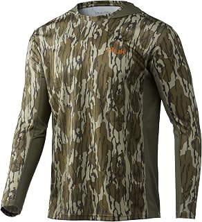 HUK Men's Icon X Camo Hoodie | Long Sleeve Performance Shirt with SPF 30+ Sun Protection, Glacier Colour, S Size