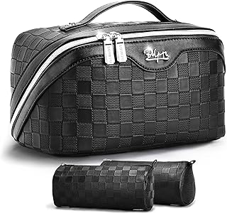 BOYATU Travel Makeup Bag Organizer: 3 Pcs Large Cosmetic Bags Set for Women