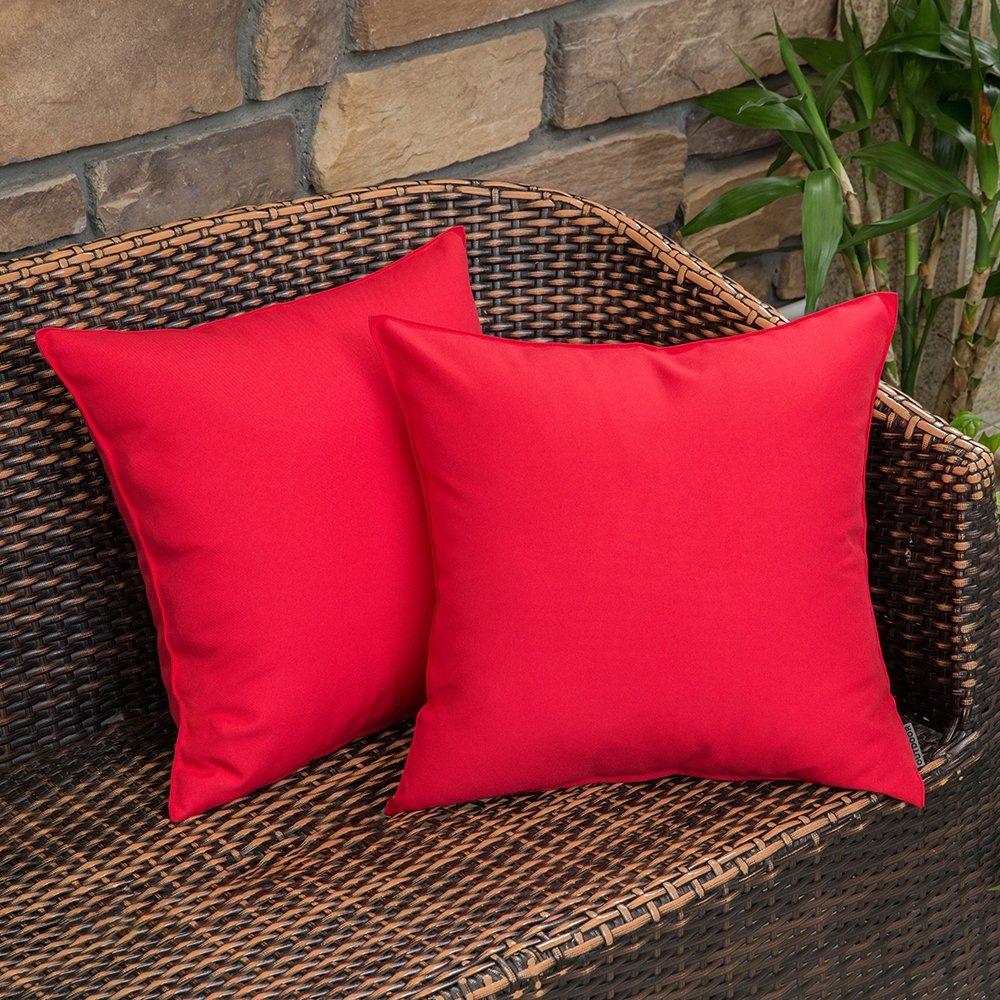 MIULEE Decorative Outdoor Waterproof Christmas Pillow Covers 18x18 Red | Decorat