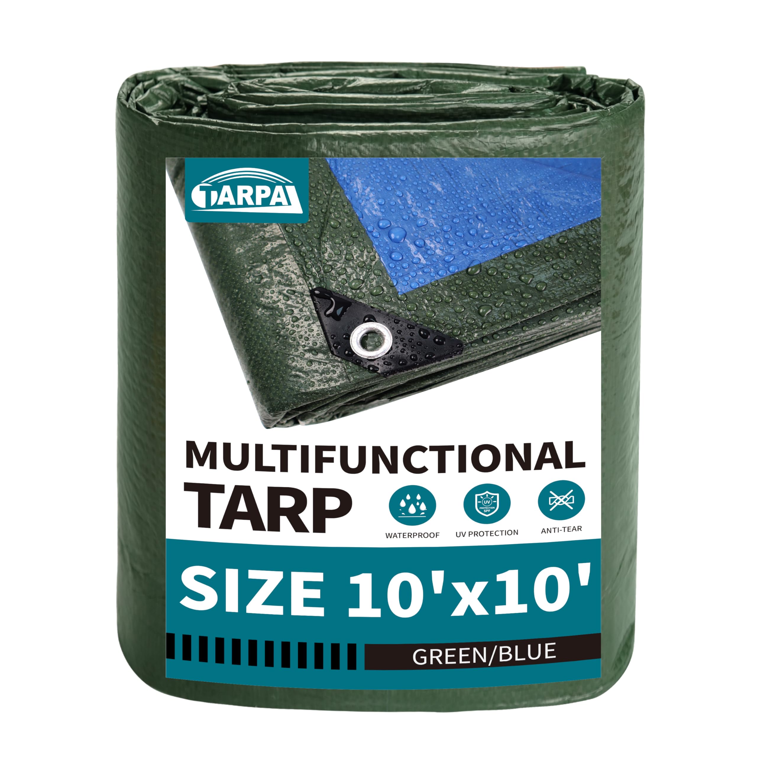 TARPAL 10x10 Feet Green Tarp Waterproof 6mil Small tarps Multipurpose | All Purp