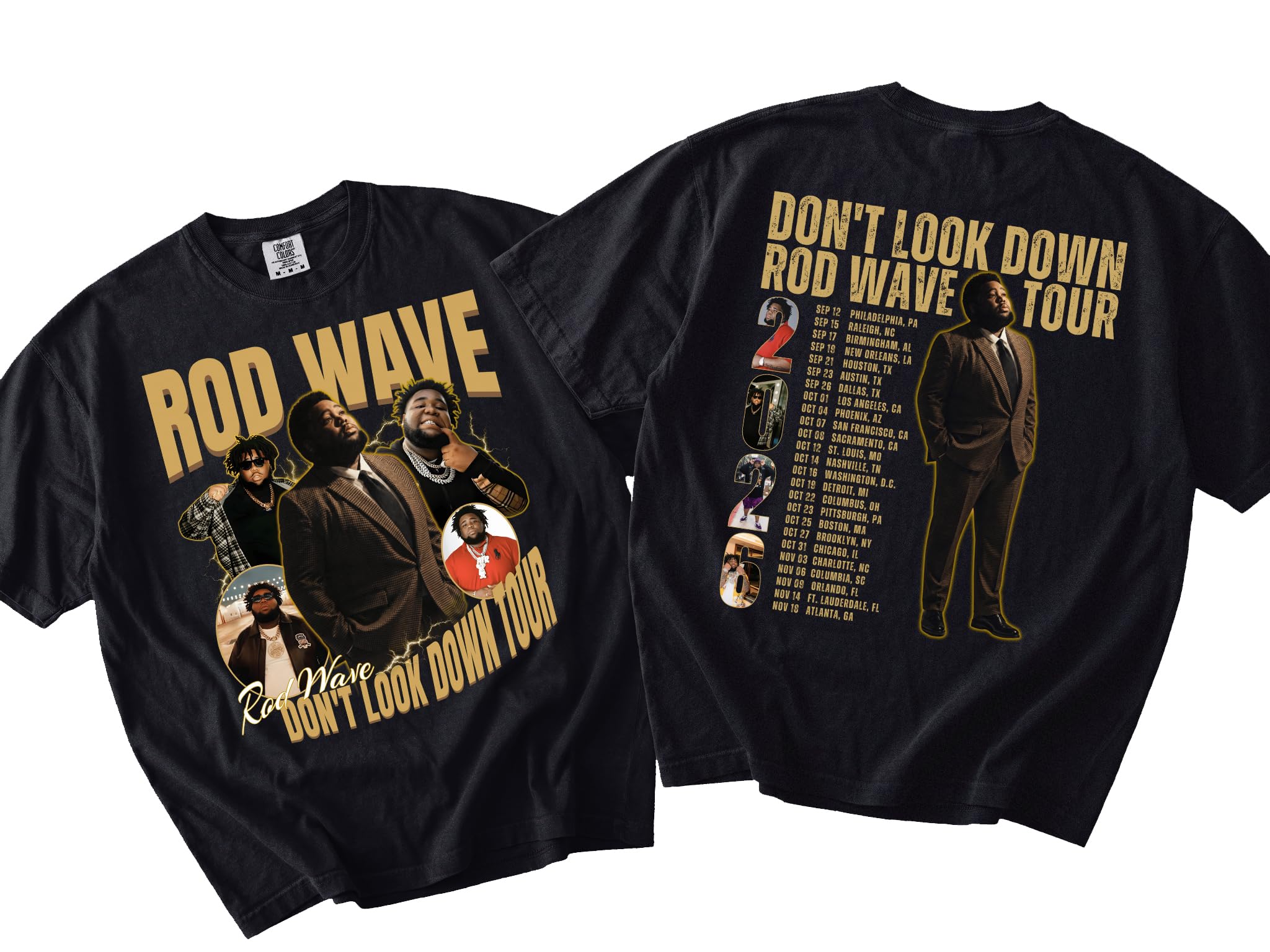 Rod Music Don't Look Down Tour 2026 Shirt, Vintage Hip Hop Concert Style Graphic