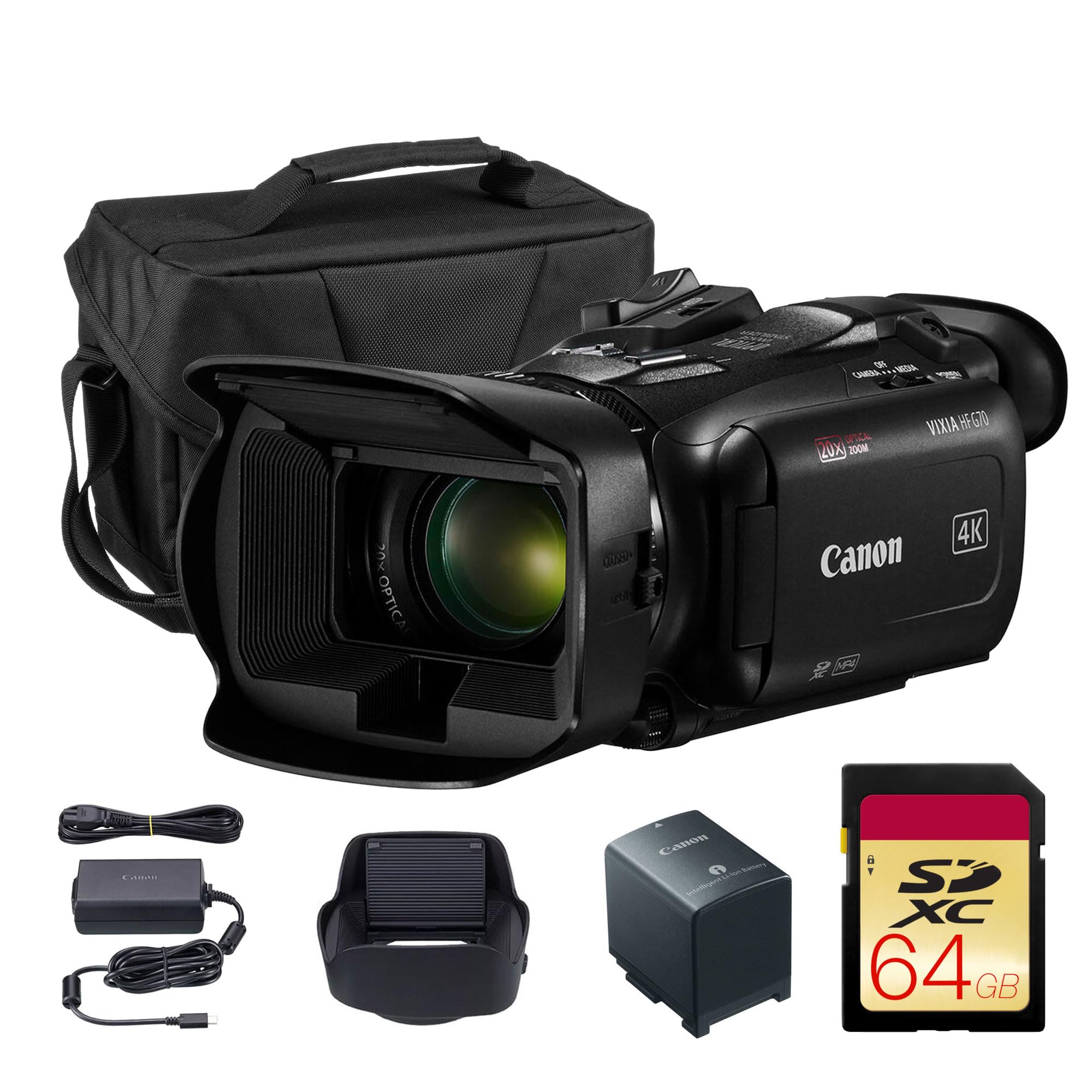 Canon VIXIA HF G70 4K Camcorder with 20x Optical Zoom (5734C002) Bundle | For Pr